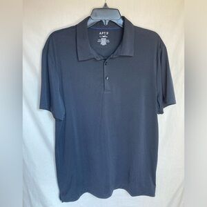 Apt 9 black short sleeve polo HEIQ smart temp size large